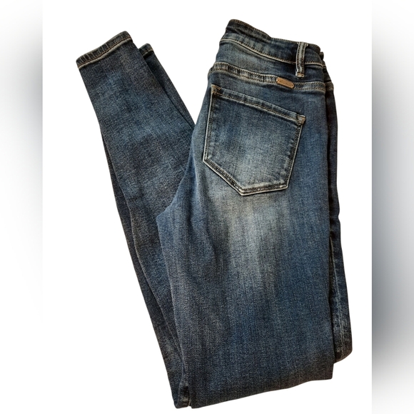 KanCan Blue Skinny Distressed Jeans Button Up 27 - Picture 9 of 14